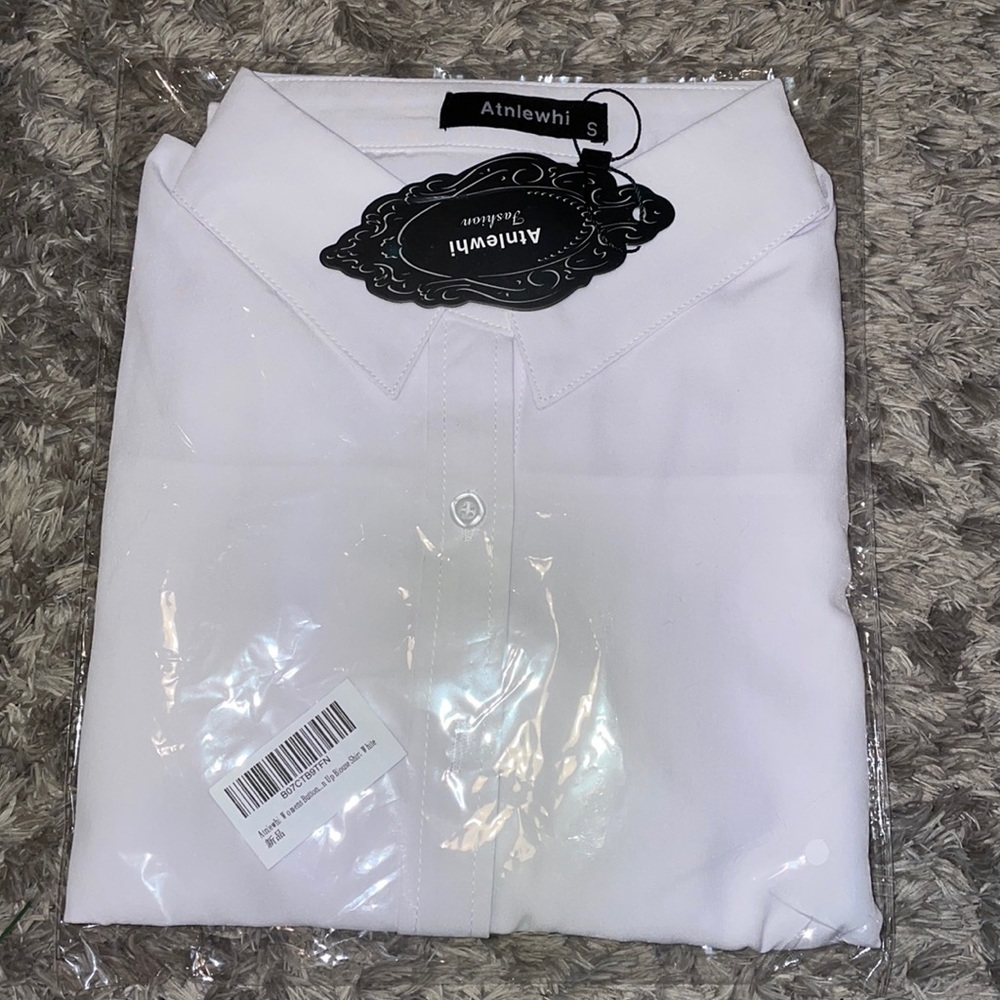 Womens Short Sleeve White Blouse
